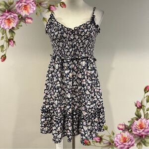 Floral Smocked mini Dress with straps